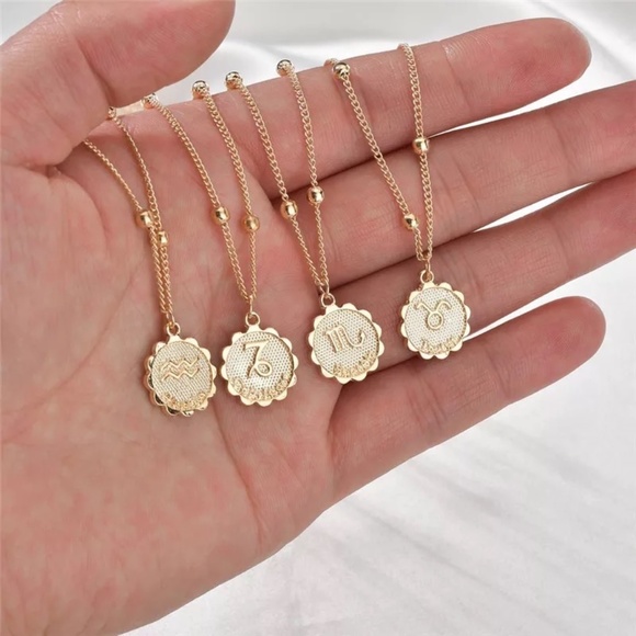 Zodiac Sign Astrological Beaded Gold Necklace - Picture 8 of 12